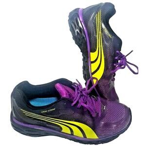 Puma Womens Shoes Size 4.5 Purple Yellow Athletic Running Webtech Web Cage